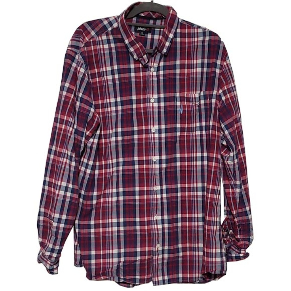 Johnnie-O Red plaid Buttonup Long Sleeve shirt